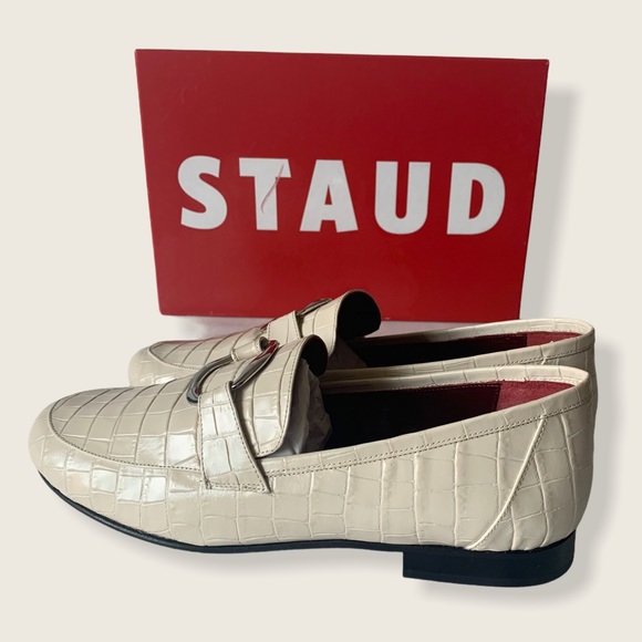 STAUD - Juju Flat - Cream Faux Croc - Sz 41.5 - Picture 3 of 8